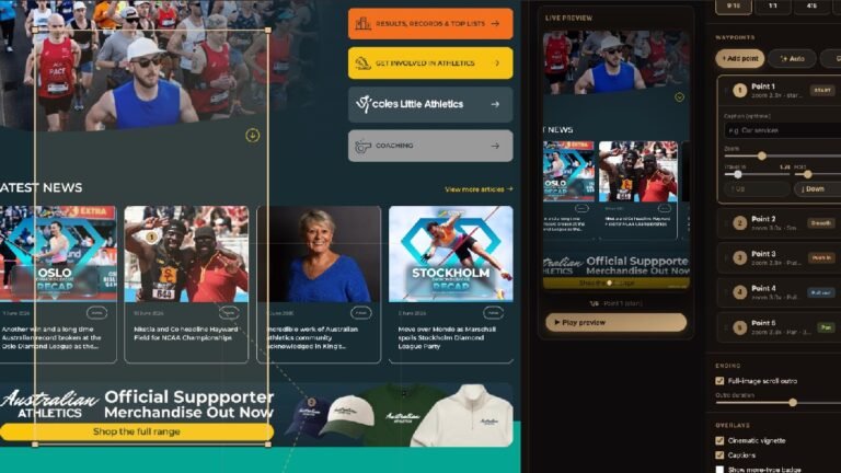Website Screenshot with Waypoint Controls